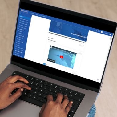 Online learning platform on laptop